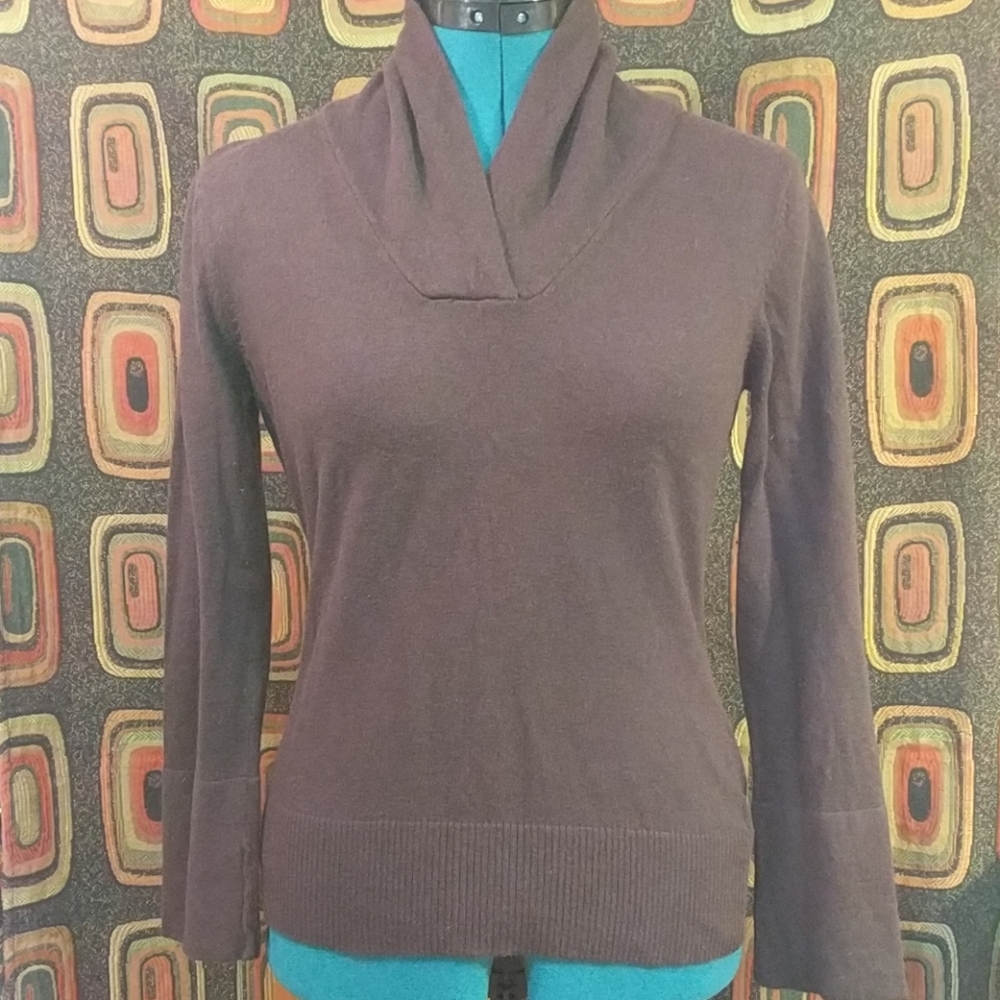 Fine-Gauge Dark Chocolate Brown Sweater